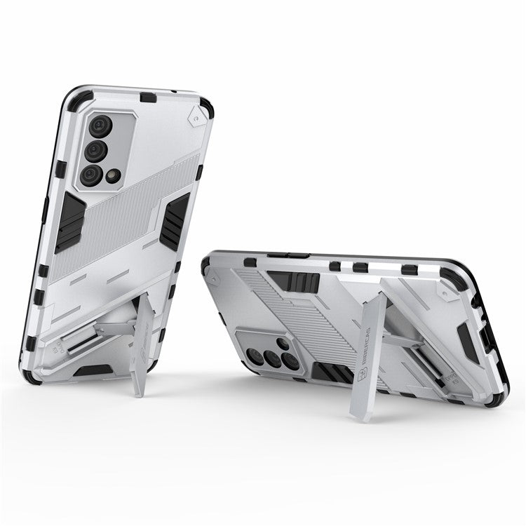 PC + TPU Shockproof Hybrid Case Phone Cover with Foldable Kickstand for Oppo K9 - White