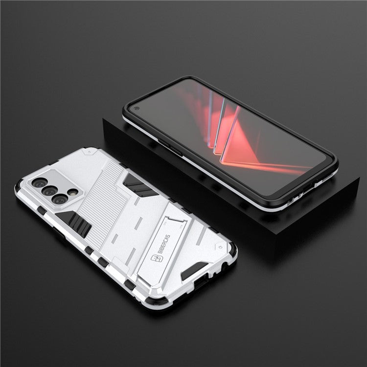 PC + TPU Shockproof Hybrid Case Phone Cover with Foldable Kickstand for Oppo K9 - White