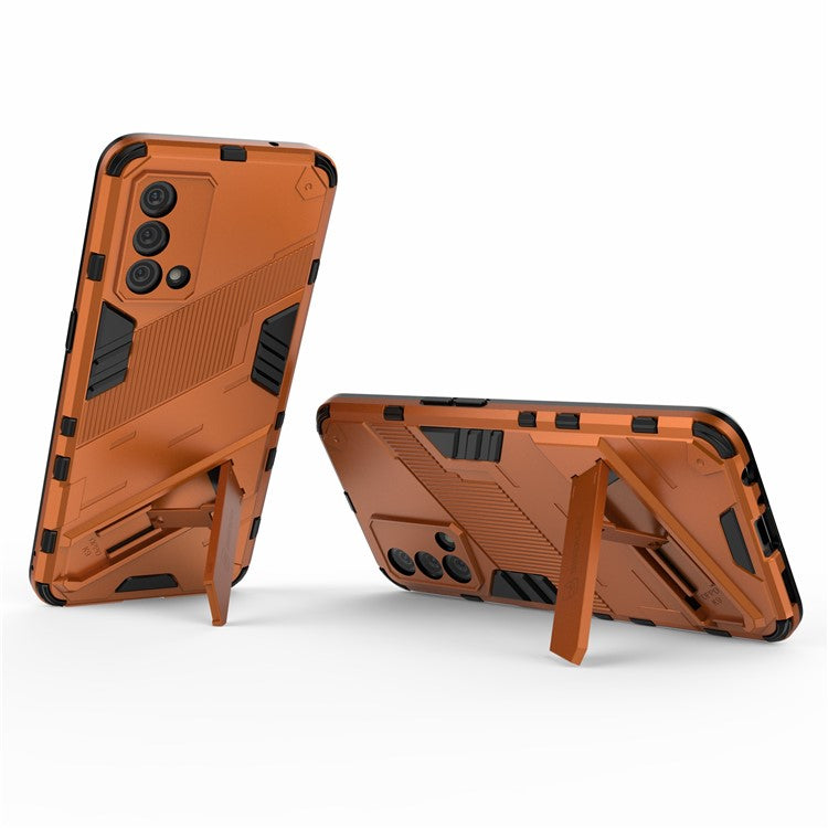 PC + TPU Shockproof Hybrid Case Phone Cover with Foldable Kickstand for Oppo K9 - Orange