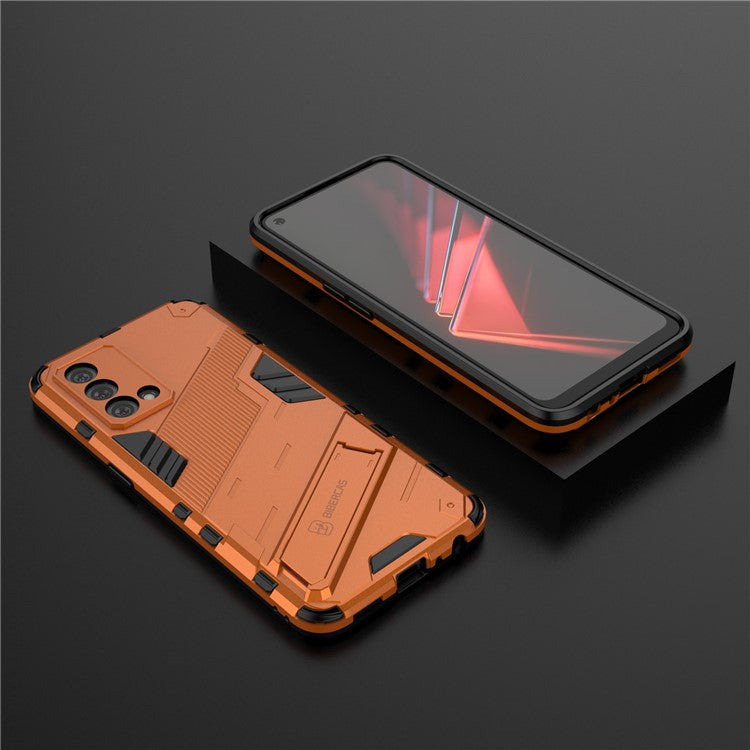 PC + TPU Shockproof Hybrid Case Phone Cover with Foldable Kickstand for Oppo K9 - Orange