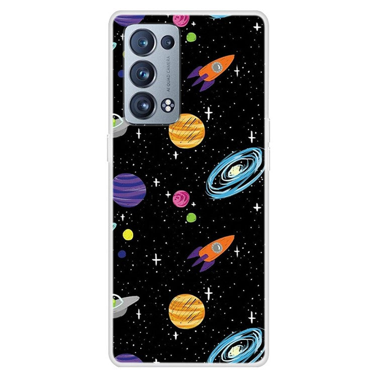 Pattern Printing TPU Phone Back Case for Oppo Reno6 Pro+ 5G/Pro 5G (Snapdragon) - Interstellar