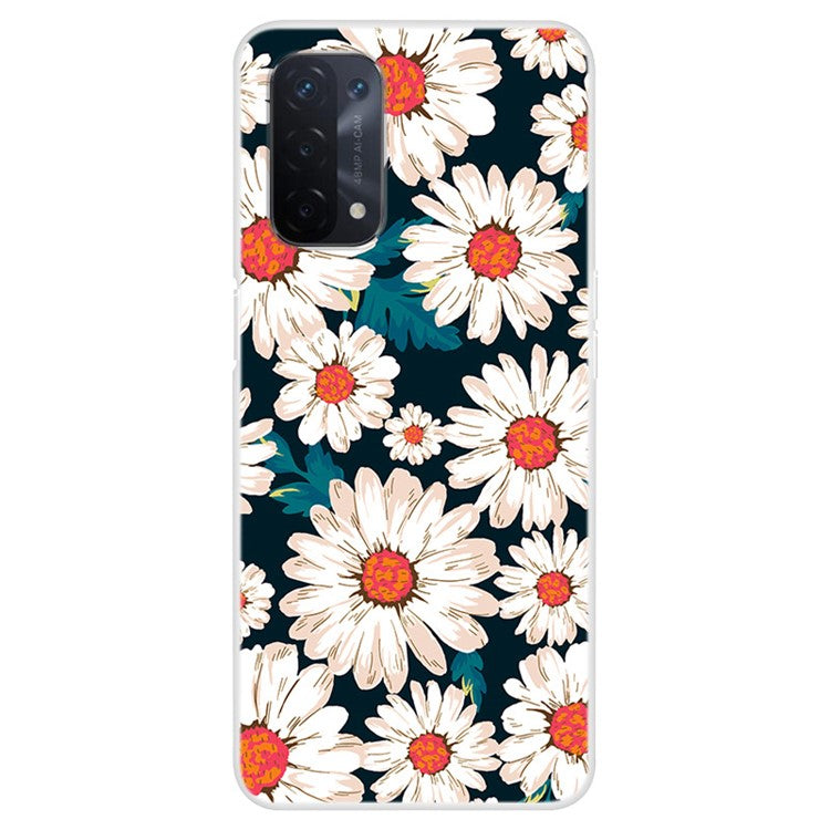 Full Protection Pattern Printing Flexible TPU Phone Cover Case for Oppo A74 5G - Little Daisies