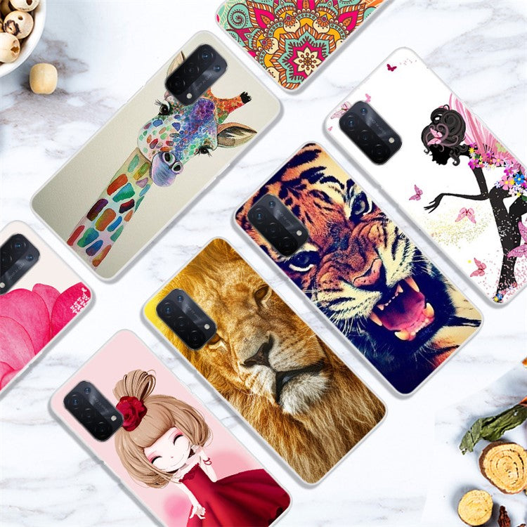 Full Protection Pattern Printing Flexible TPU Phone Cover Case for Oppo A74 5G - Little Daisies