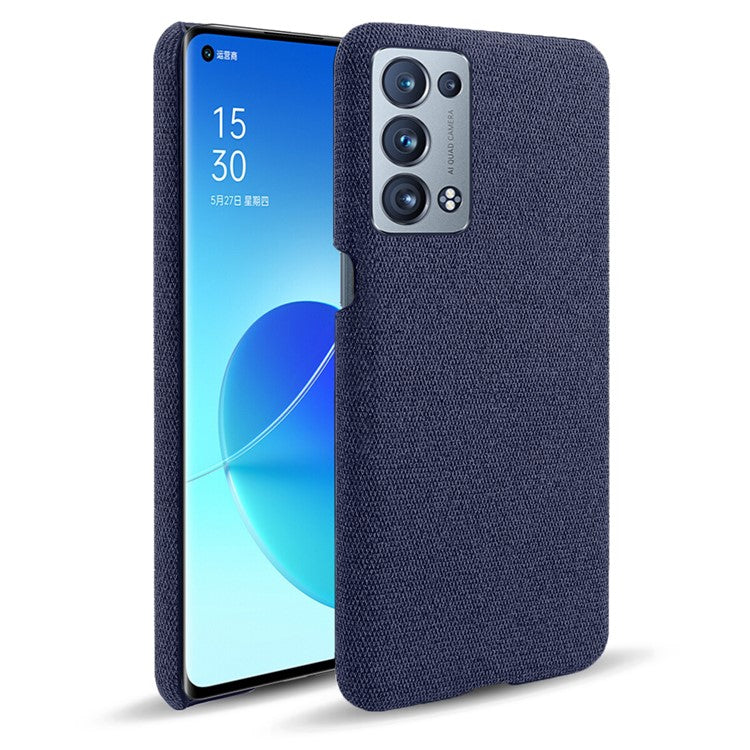 KSQ Well-Protected Cloth Coated Plastic Phone Case for Oppo Reno6 Pro+ 5G/Pro 5G (Snapdragon) - Blue