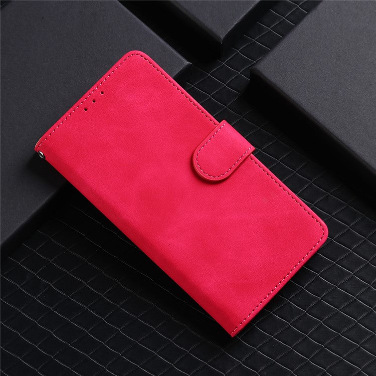 Skin-touch Feeling PU Leather Protective Phone Cover Supporting Stand Cover Wallet for Oppo Reno6 Pro+ 5G/Pro 5G (Snapdragon) - Rose