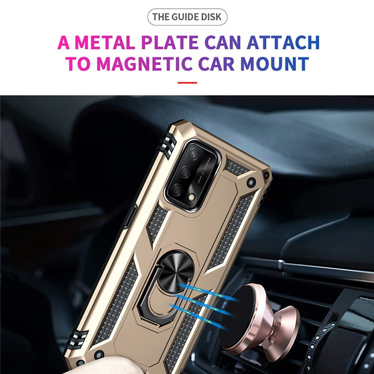 Military Grade Hybrid Hard PC + Soft TPU Heavy Duty Shockproof Protective Phone Case for Oppo A74 4G / Oppo F19 - Gold