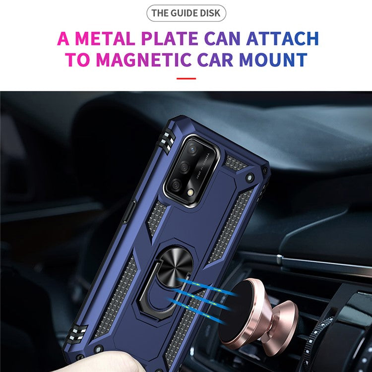 Military Grade Hybrid Hard PC + Soft TPU Heavy Duty Shockproof Protective Phone Case for Oppo A74 4G / Oppo F19 - Blue