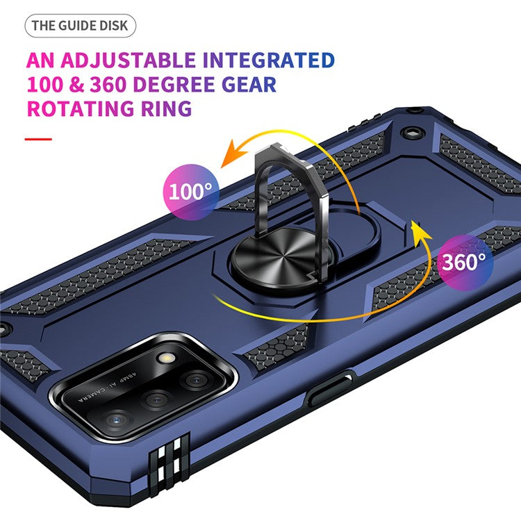 Military Grade Hybrid Hard PC + Soft TPU Heavy Duty Shockproof Protective Phone Case for Oppo A74 4G / Oppo F19 - Blue