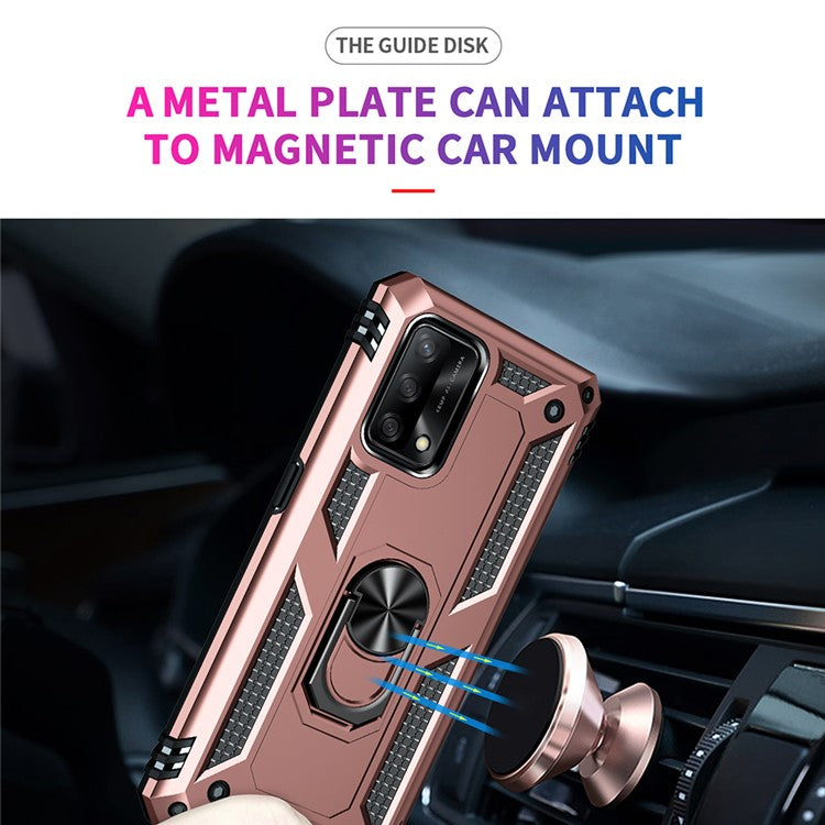 Military Grade Hybrid Hard PC + Soft TPU Heavy Duty Shockproof Protective Phone Case for Oppo A74 4G / Oppo F19 - Rose Gold