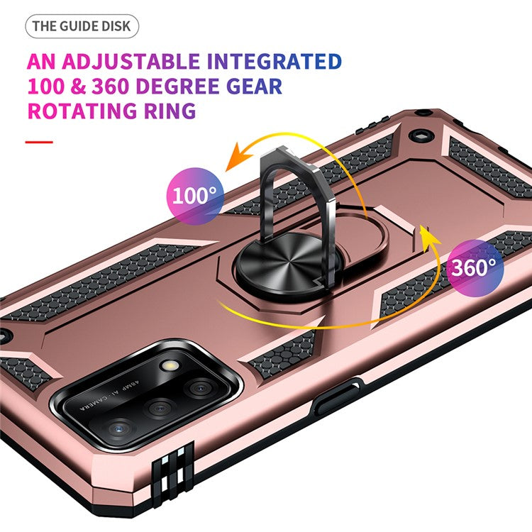 Military Grade Hybrid Hard PC + Soft TPU Heavy Duty Shockproof Protective Phone Case for Oppo A74 4G / Oppo F19 - Rose Gold