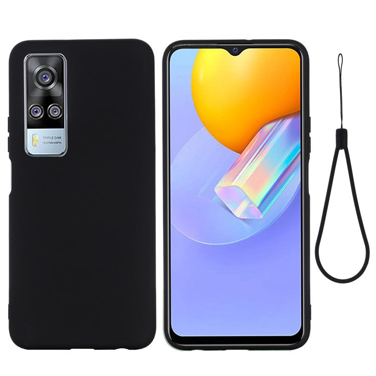 Plain Liquid Silicone Protective Cover Shell with Strap for vivo Y51