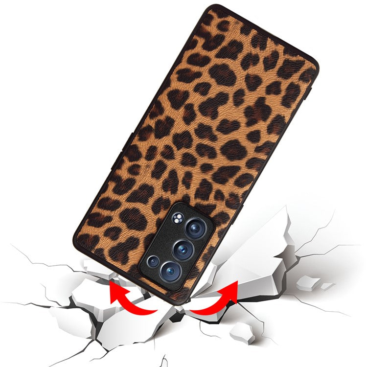 Well-protected PU Leather Coated PC + TPU Hybrid Case Phone Shell for Oppo Reno6 Pro+ 5G/Pro 5G (Snapdragon) - Carbon Fiber
