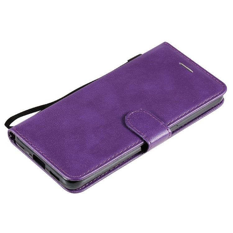 KT Leather Series-2 Anti-scratch Well Protected Pure Color Leather Phone Case for Oppo Reno6 5G - Purple