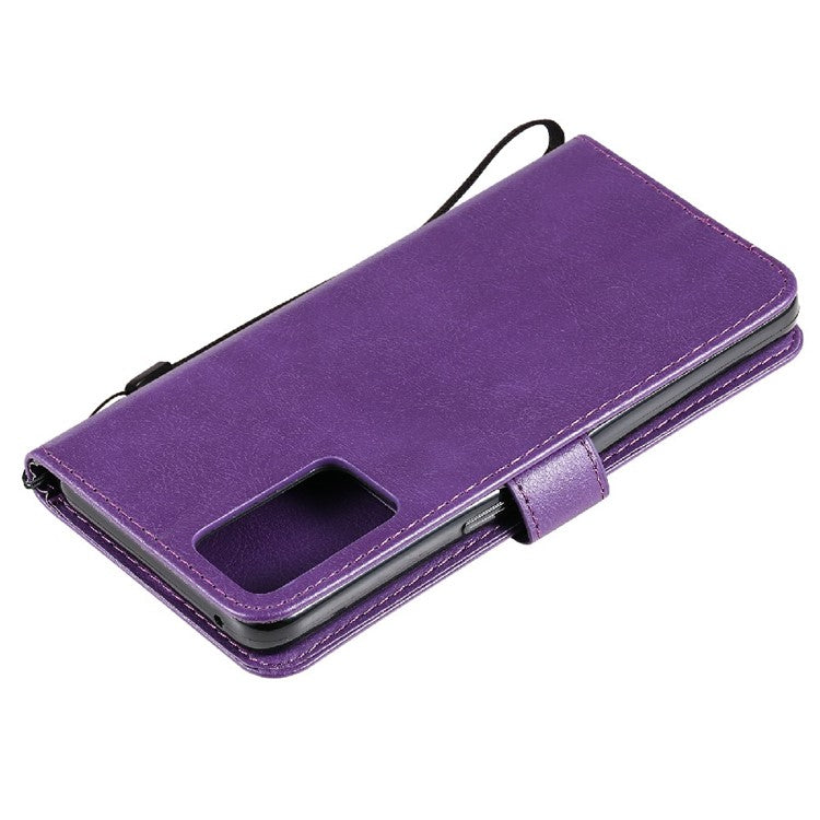 KT Leather Series-2 Anti-scratch Well Protected Pure Color Leather Phone Case for Oppo Reno6 5G - Purple