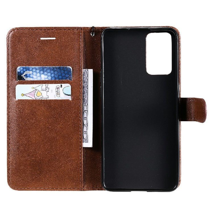 KT Leather Series-2 Anti-scratch Well Protected Pure Color Leather Phone Case for Oppo Reno6 5G - Brown
