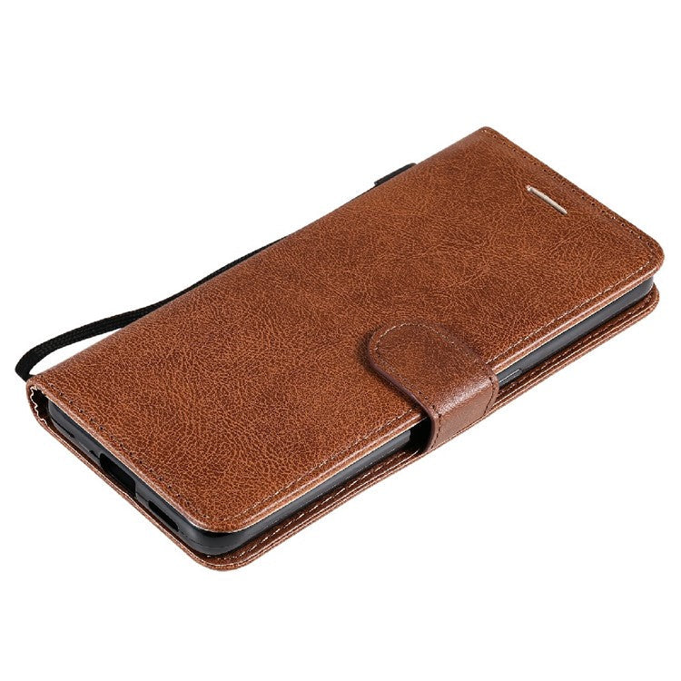 KT Leather Series-2 Anti-scratch Well Protected Pure Color Leather Phone Case for Oppo Reno6 5G - Brown
