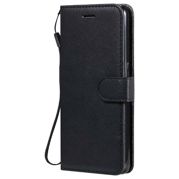 KT Leather Series-2 Anti-scratch Well Protected Pure Color Leather Phone Case for Oppo Reno6 5G - Black