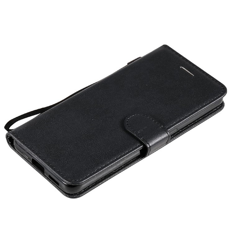 KT Leather Series-2 Anti-scratch Well Protected Pure Color Leather Phone Case for Oppo Reno6 5G - Black