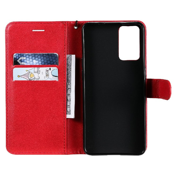 KT Leather Series-2 Anti-scratch Well Protected Pure Color Leather Phone Case for Oppo Reno6 5G - Red