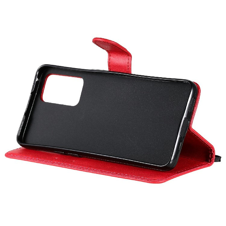 KT Leather Series-2 Anti-scratch Well Protected Pure Color Leather Phone Case for Oppo Reno6 5G - Red