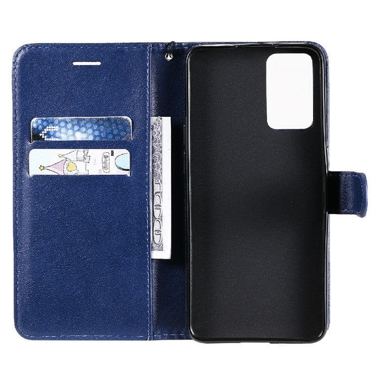 KT Leather Series-2 Anti-scratch Well Protected Pure Color Leather Phone Case for Oppo Reno6 5G - Blue