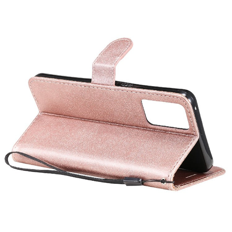 KT Leather Series-2 Anti-scratch Well Protected Pure Color Leather Phone Case for Oppo Reno6 5G - Rose Gold