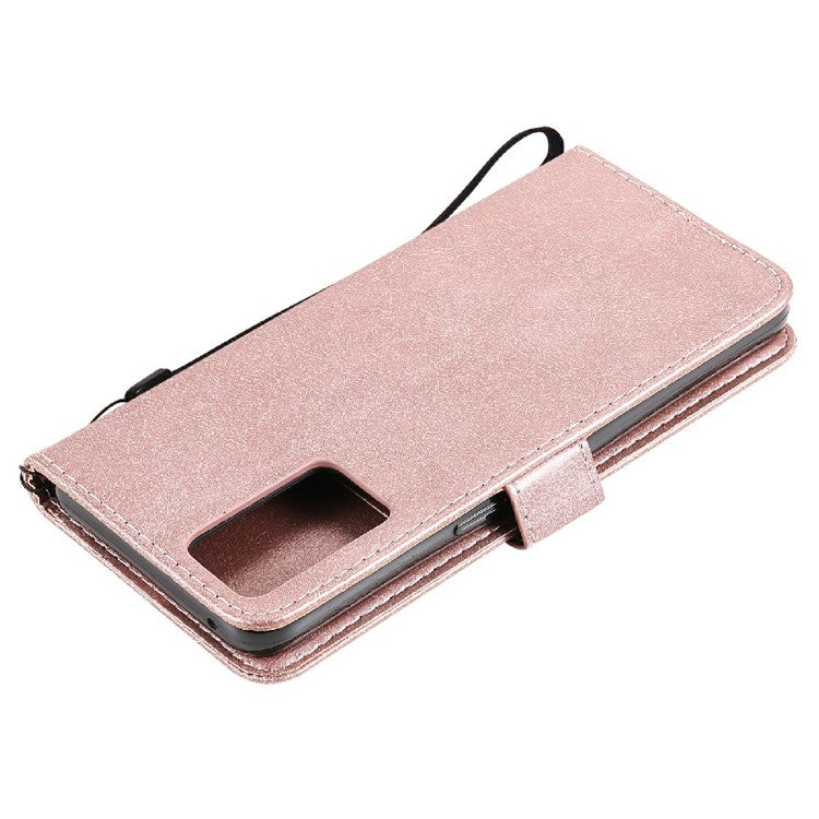KT Leather Series-2 Anti-scratch Well Protected Pure Color Leather Phone Case for Oppo Reno6 5G - Rose Gold