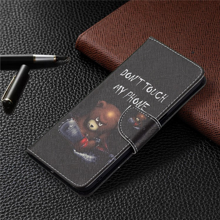 Wallet Stand Design Folio Flip Pattern Printing Magnetic Leather Case for Realme 8 5G/V13 5G/Narzo 30 5G - Bear