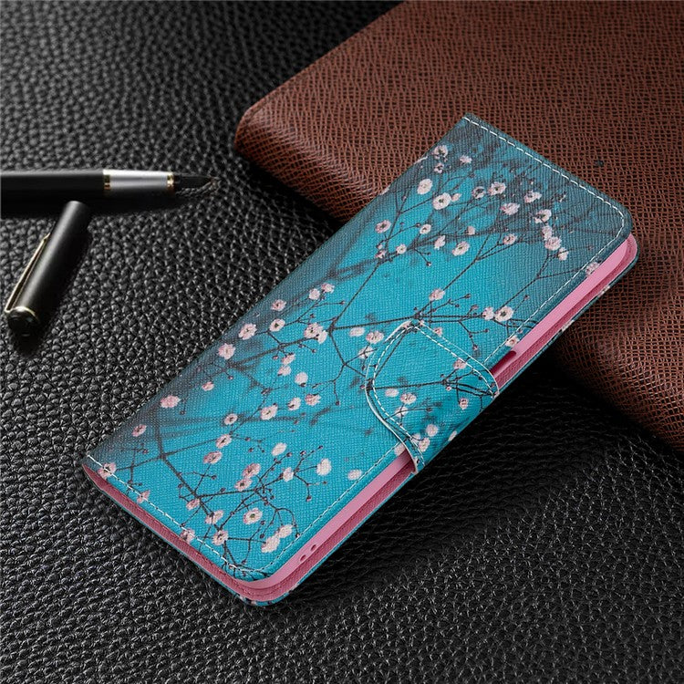 Wallet Stand Design Folio Flip Pattern Printing Magnetic Leather Case for Realme 8 5G/V13 5G/Narzo 30 5G - Wintersweet