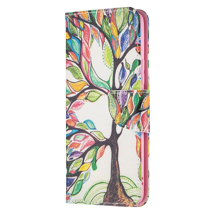Wallet Design Anti-Drop Pattern Printing Magnetic Leather Stand Case for Realme 8/8 Pro - Life Tree