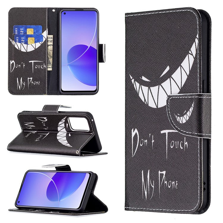 Pattern Printing Drop-Resistant Magnetic Leather Wallet Case with Stand for Oppo Reno6 5G - Snicker