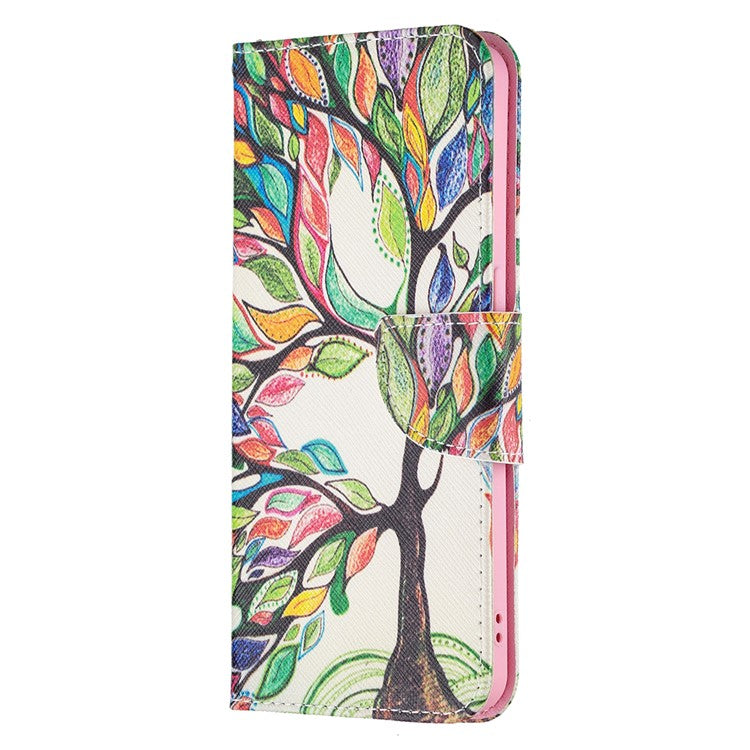 Pattern Printing Drop-Resistant Magnetic Leather Wallet Case with Stand for Oppo Reno6 5G - Life Tree