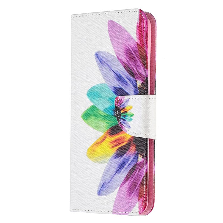 Magnetic Closure Wallet Pattern Printing Leather Stand Case for Oppo A94 5G/F19 Pro+ 5G/Reno5 Z 5G - Sunflower