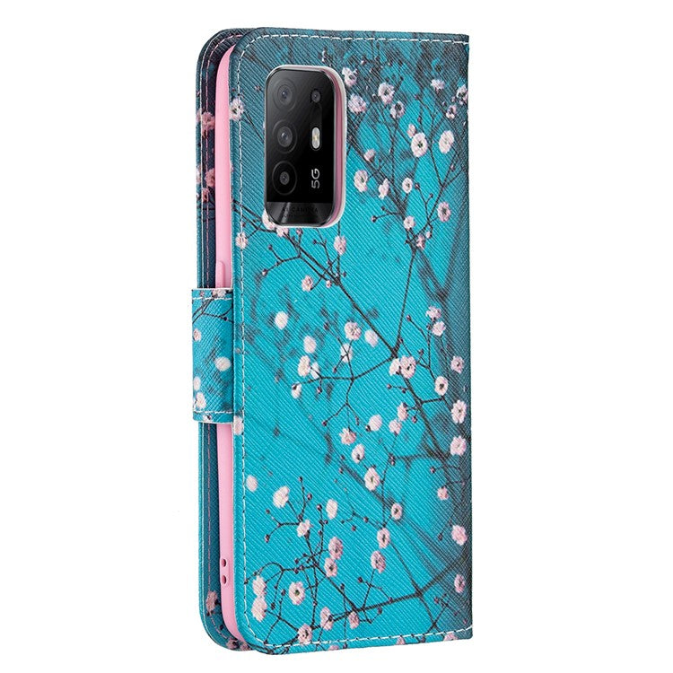Magnetic Closure Wallet Pattern Printing Leather Stand Case for Oppo A94 5G/F19 Pro+ 5G/Reno5 Z 5G - Wintersweet