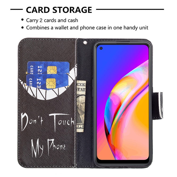 Magnetic Closure Wallet Pattern Printing Leather Stand Case for Oppo A94 5G/F19 Pro+ 5G/Reno5 Z 5G - Snicker