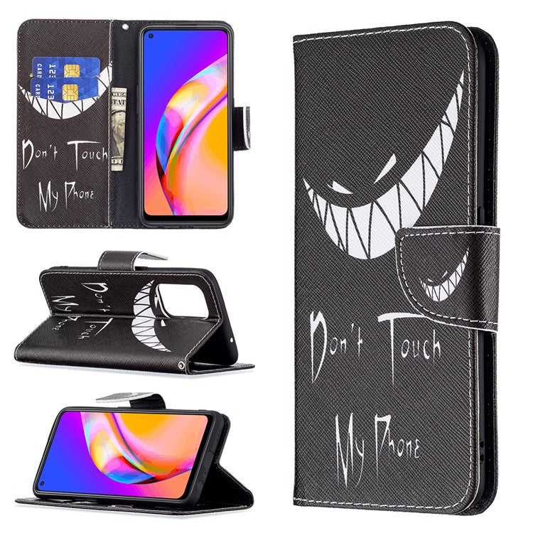 Magnetic Closure Wallet Pattern Printing Leather Stand Case for Oppo A94 5G/F19 Pro+ 5G/Reno5 Z 5G - Snicker