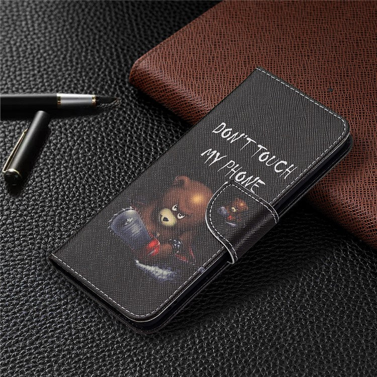 Magnetic Closure Wallet Pattern Printing Leather Stand Case for Oppo A94 5G/F19 Pro+ 5G/Reno5 Z 5G - Bear