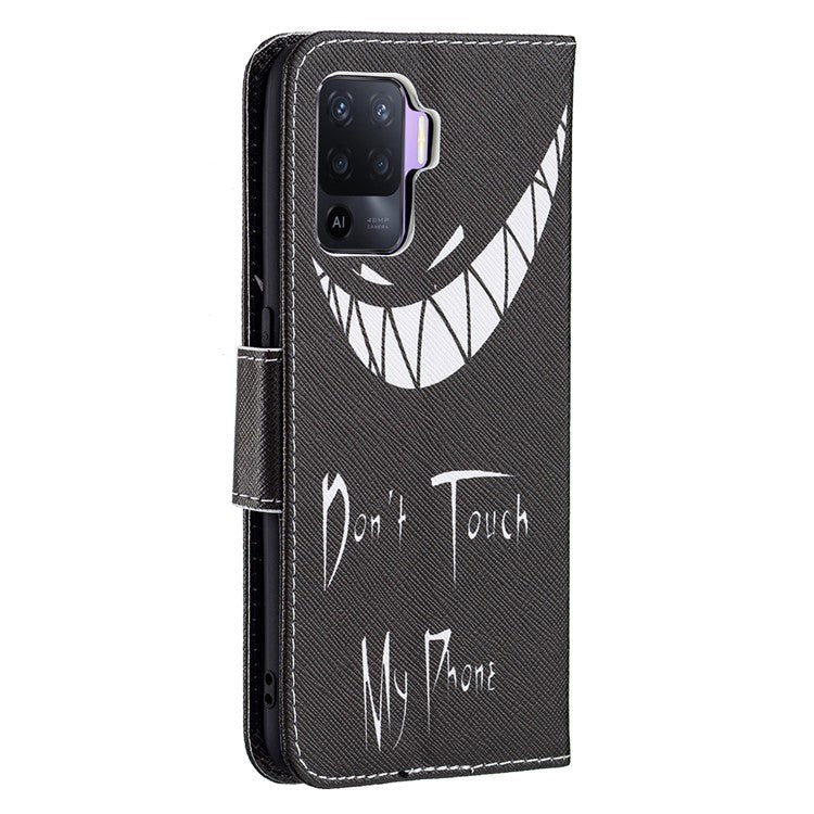 Pattern Printing Leather + Soft TPU Inner Case with Wallet Stand for Oppo A94/Reno5 F/F19 Pro - Snicker