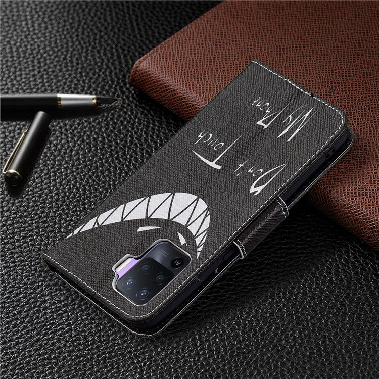 Pattern Printing Leather + Soft TPU Inner Case with Wallet Stand for Oppo A94/Reno5 F/F19 Pro - Snicker
