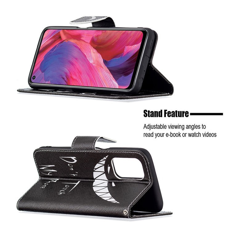 Pattern Printing Good Hand -Hold Feeling Leather Wallet Stand Case for Oppo A74 5G/A93 5G/A54 5G - Snicker