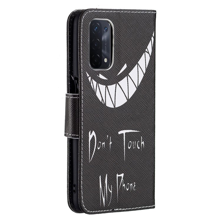 Pattern Printing Good Hand -Hold Feeling Leather Wallet Stand Case for Oppo A74 5G/A93 5G/A54 5G - Snicker