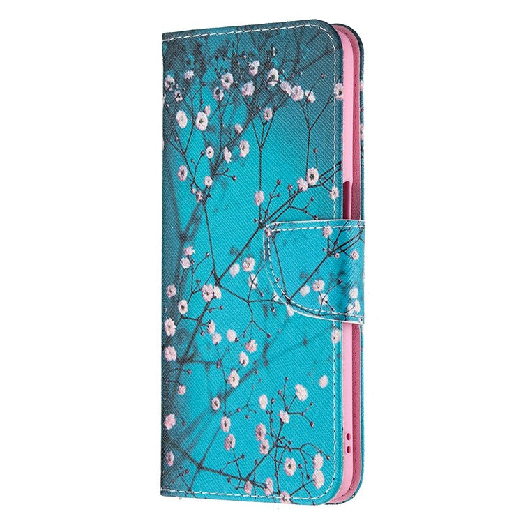 Pattern Printing Good Hand -Hold Feeling Leather Wallet Stand Case for Oppo A74 5G/A93 5G/A54 5G - Wintersweet