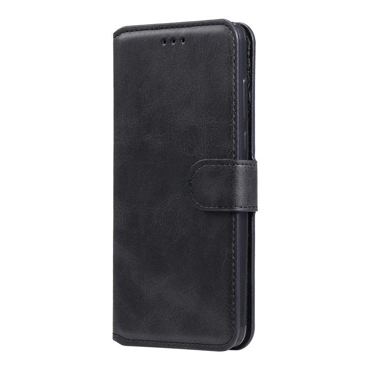 Wallet Stand Design Full Body Protection PU Leather Phone Case Cover for Realme 8 5G/V13 5G/Narzo 30 5G - Black