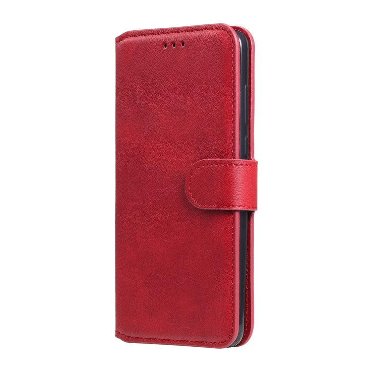 Wallet Stand Design Full Body Protection PU Leather Phone Case Cover for Realme 8 5G/V13 5G/Narzo 30 5G - Red
