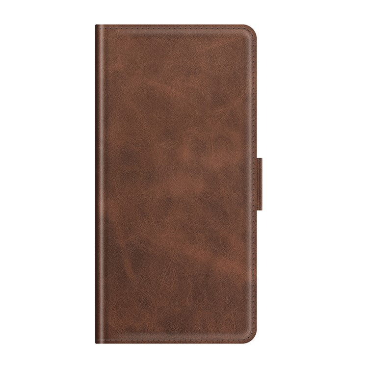 Well-protected Folio Flip Magnetic Clasp Closure Leather Case with Stand for Realme C21Y - Coffee