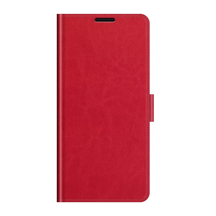 Crazy Horse Texture Folio Flip Leather Wallet Protective Case for Realme C21Y - Red