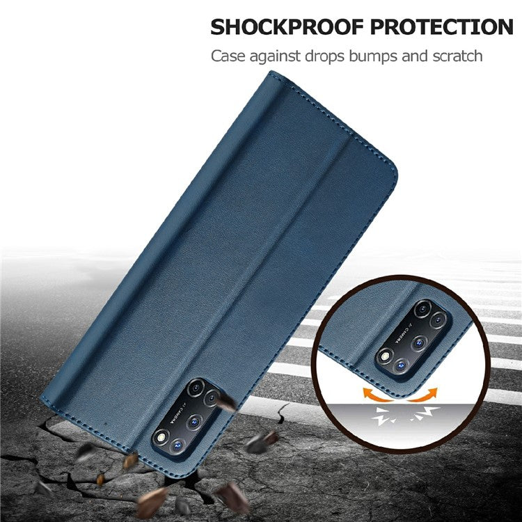 LC.IMEEKE Wallet Design Leather Phone Stand Case Shell for Oppo Reno5 4G/5G / Reno5 K 4G/5G / Find X3 Lite - Blue