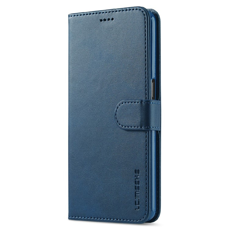 LC.IMEEKE Wallet Design Leather Phone Stand Case Shell for Oppo Reno5 4G/5G / Reno5 K 4G/5G / Find X3 Lite - Blue