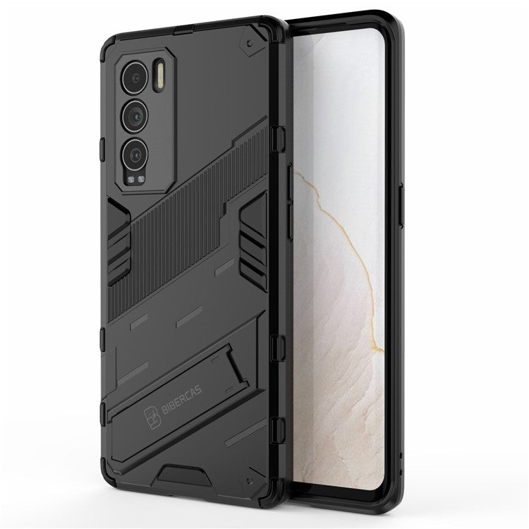 Military Grade Kickstand Hard PC Soft TPU Shockproof Protective Case for Realme GT Explorer Master - Black