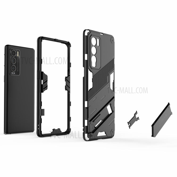 Military Grade Kickstand Hard PC Soft TPU Shockproof Protective Case for Realme GT Explorer Master - Green